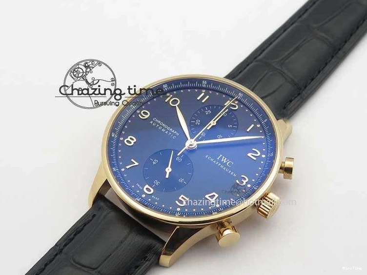 MIROTIME 0408 Portuguese Chrono RG IW371415 ZF 1:1 Best Edition Black Dial On Black Leather Strap A79350 (Slim Movement) FashionForward 7264